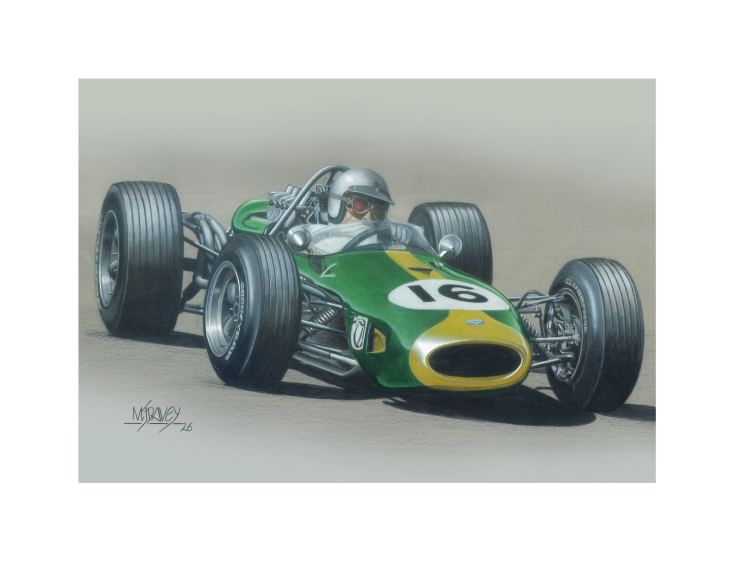Jack Brabham In His Brabham BT19 - Small Giclee Print