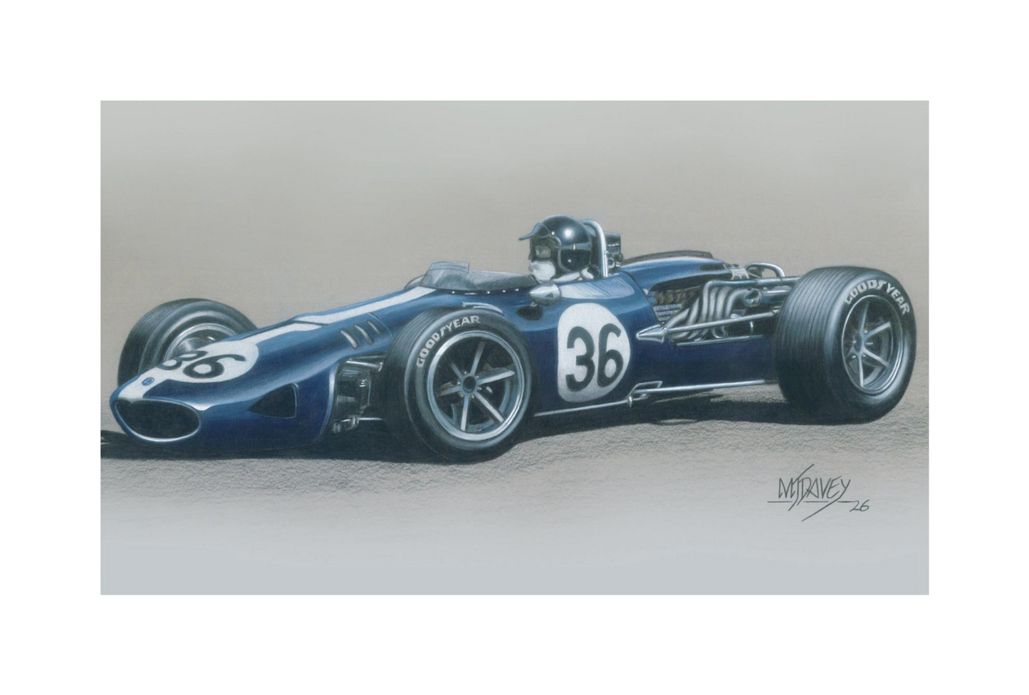 Dan Gurney In His Eagle-Weslake MK1 - Small Giclee Print