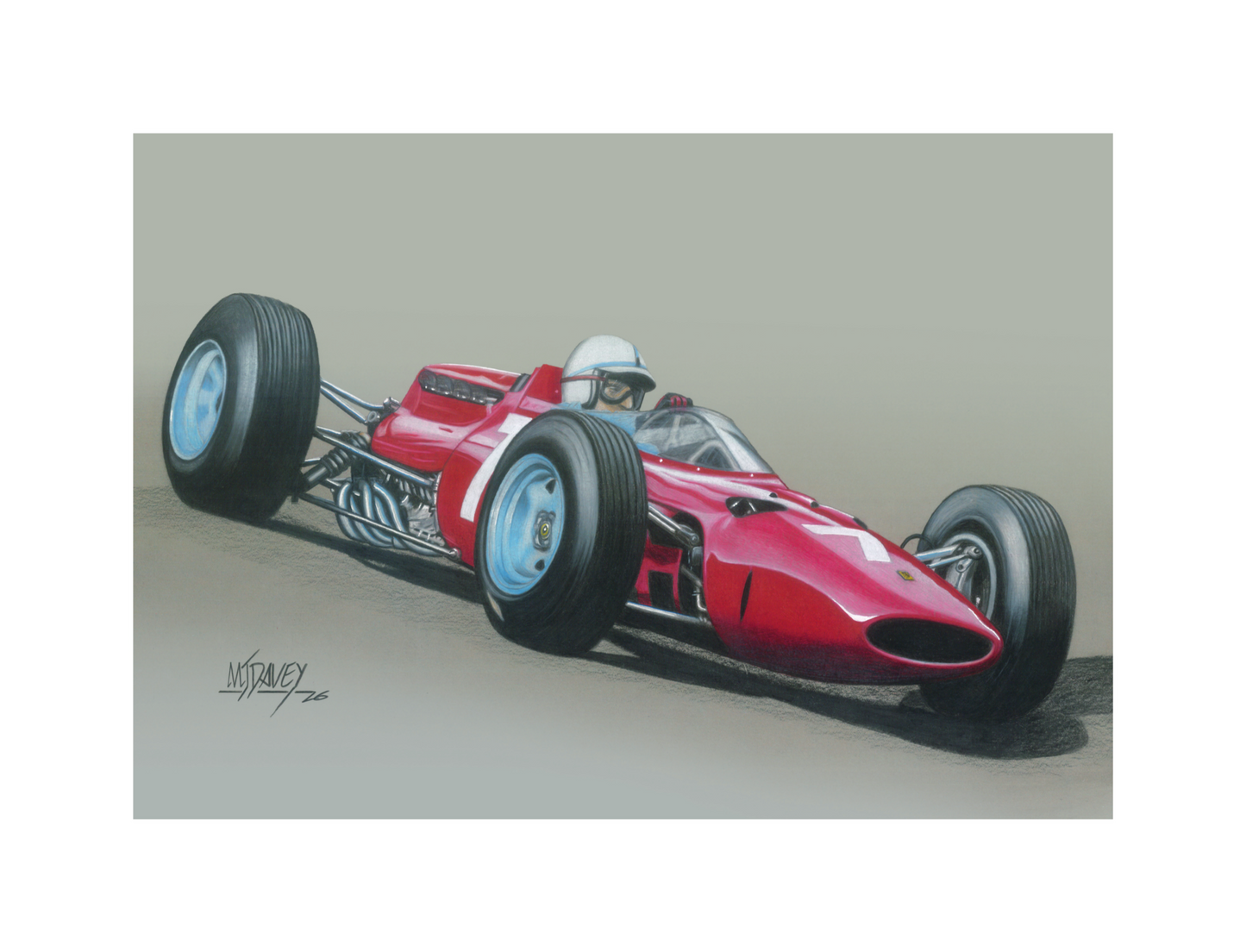 Ferrari 1512 With John Surtees At The Wheel. Small Giclee Print