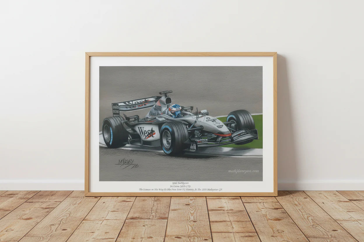 Kimi Raikkonen In His Mclaren MP4/17D. Limited Edition Numbered Giclee Print With COA.