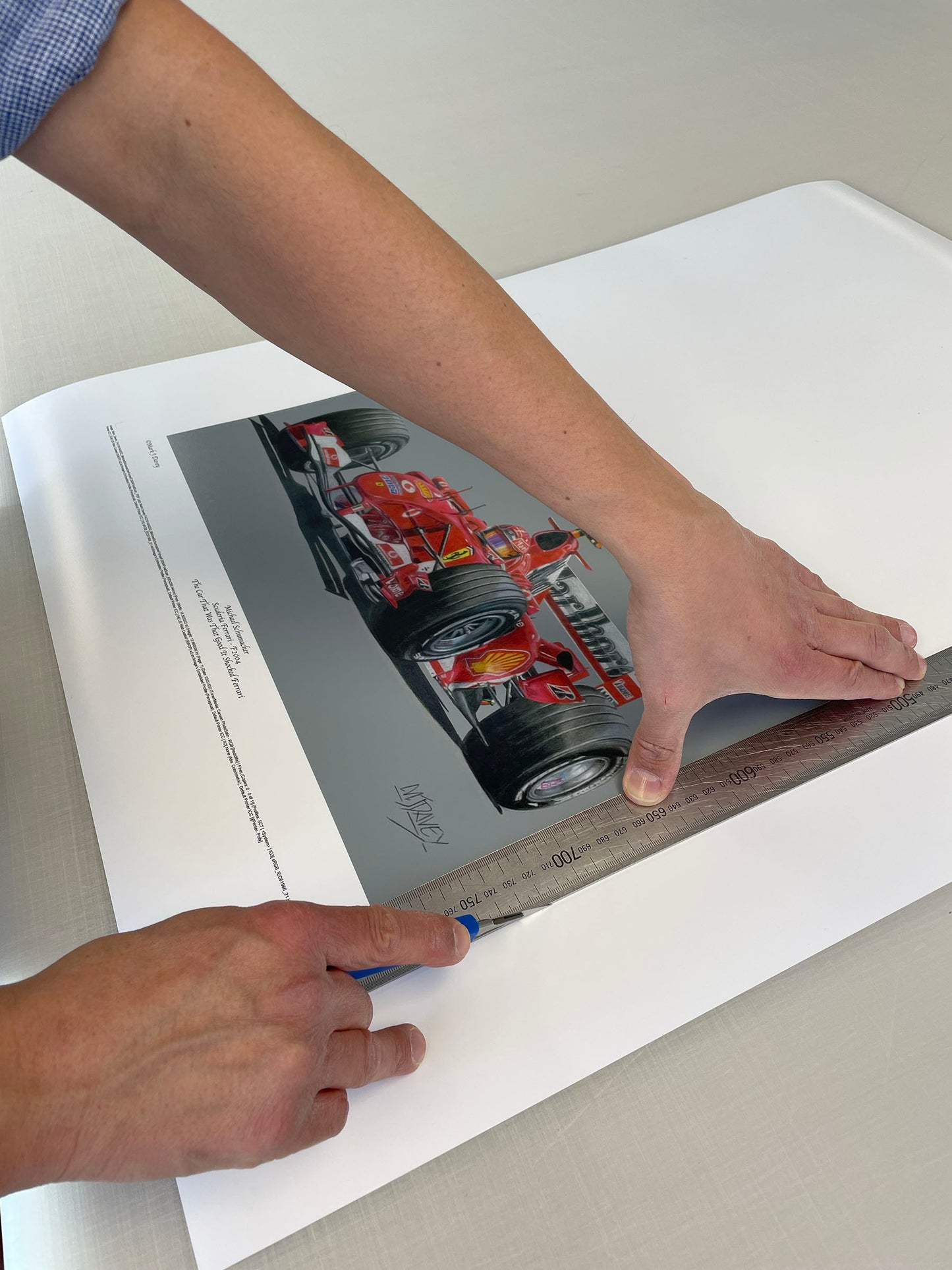 Giclee Print of Michael Schumacher in the mighty Ferrari F2004 by Artist Mark J Davey