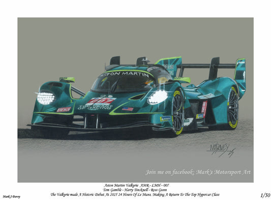 Aston Martin Valkyrie AMR - LMH Limited Edition Giclee Print With COA