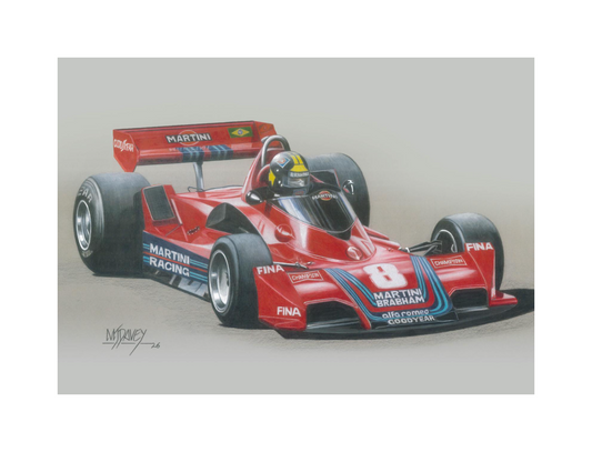 Brabham BT45B With Carlos Pace The Wheel, Small Giclee print