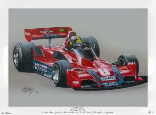 Brabham BT45B With Carlos Pace At The Wheel, Limited Edition Giclee Print With COA