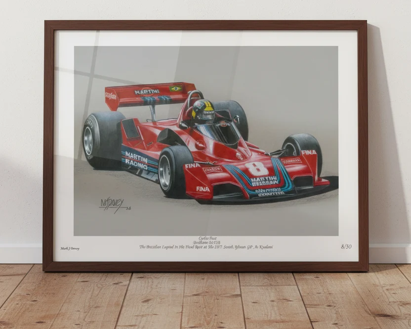 Brabham BT45B With Carlos Pace At The Wheel, Limited Edition Giclee Print With COA