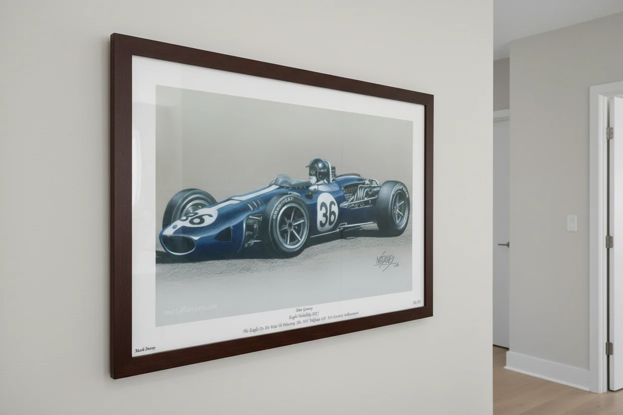 Dan Gurney In His Eagle-Weslake MK1. Limited Edition Giclle Print with COA