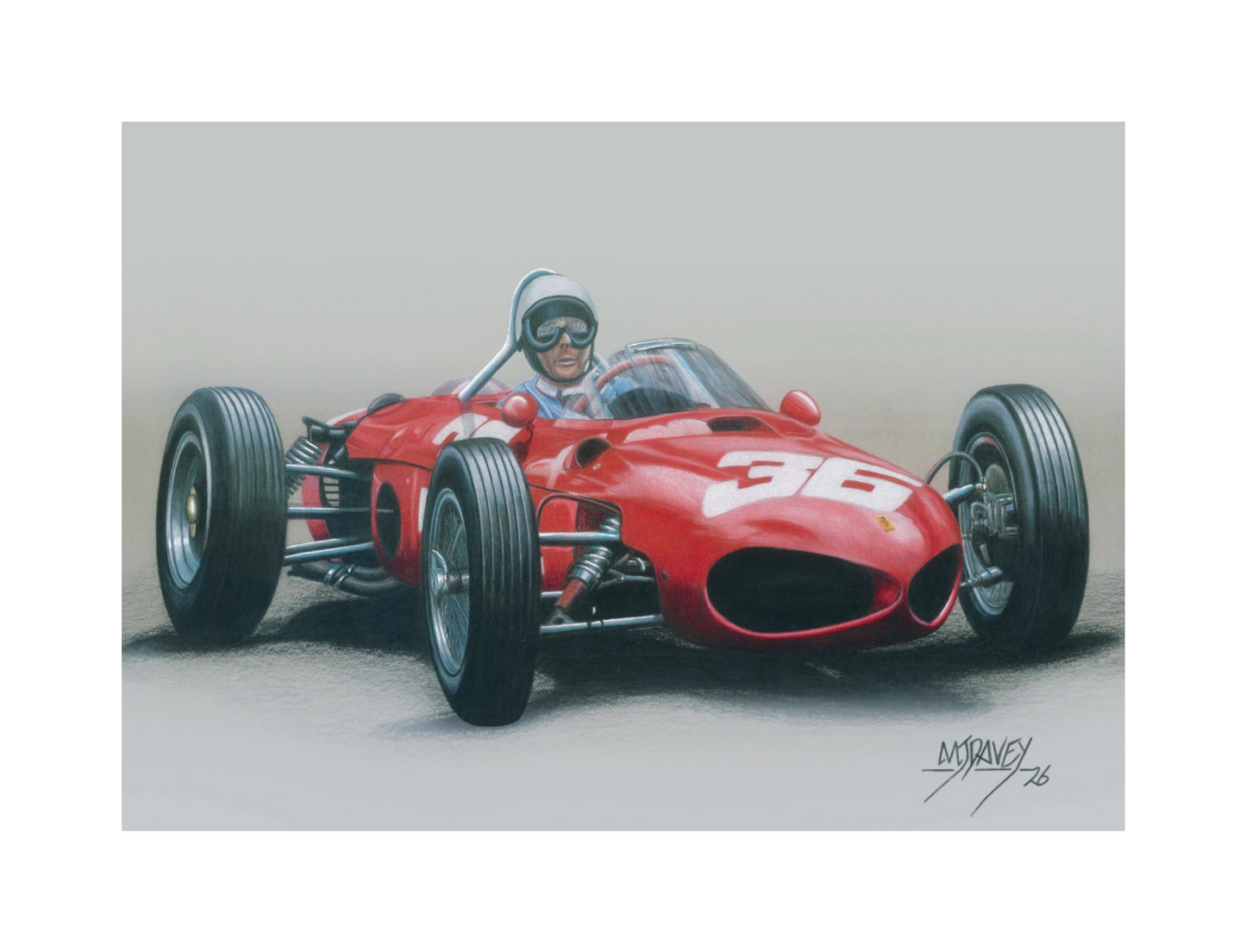 Ferrari 156 'Sharknose' With Phil Hill At The Wheel - Small Giclee print