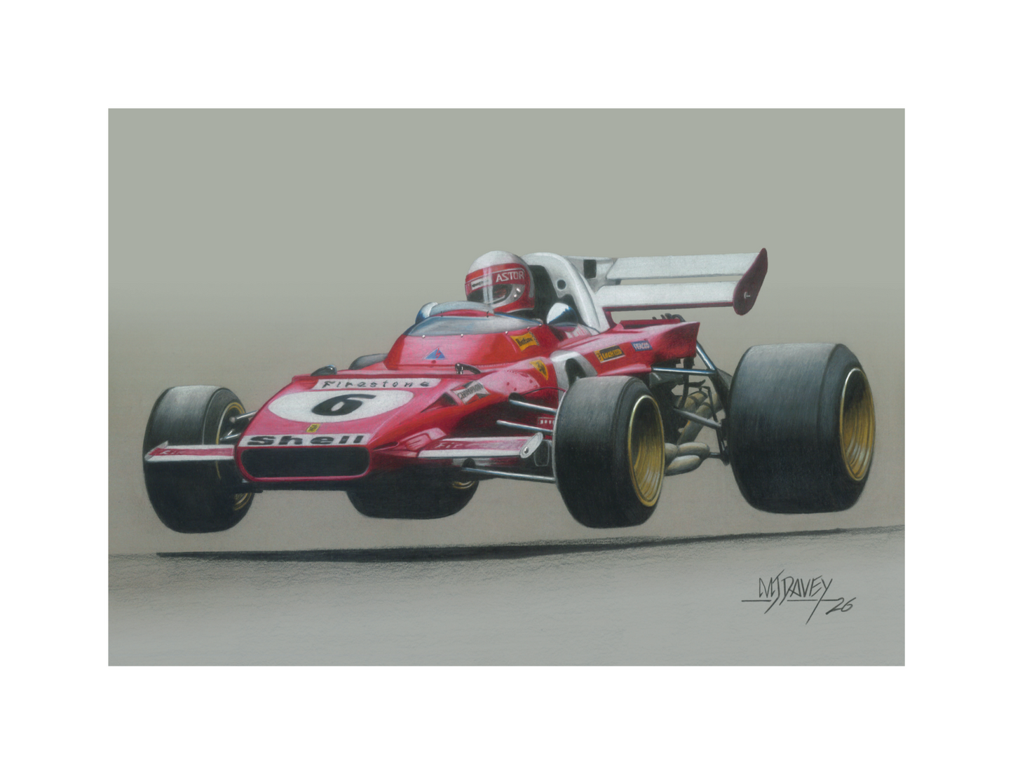 Ferrari 312B2 With Clay Regazzoni At The Wheel - Small Giclee Print