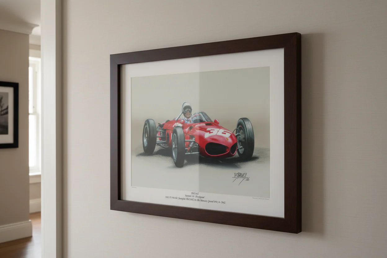 Ferrari 156 'Sharknose' With Phil Hill At The Wheel. Limited Edition Giclee Print With COA
