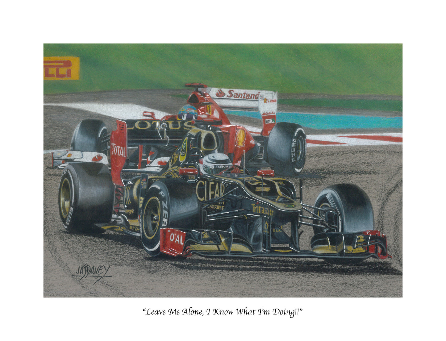 Kimi Raikkonen In His Lotus E20 On His Way To Winning The 2012 Abu Dhabi GP - Small Giclee Print