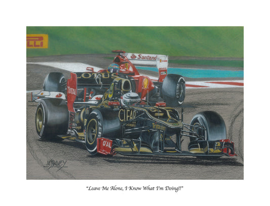 Kimi Raikkonen In His Lotus E20 On His Way To Winning The 2012 Abu Dhabi GP - Small Giclee Print
