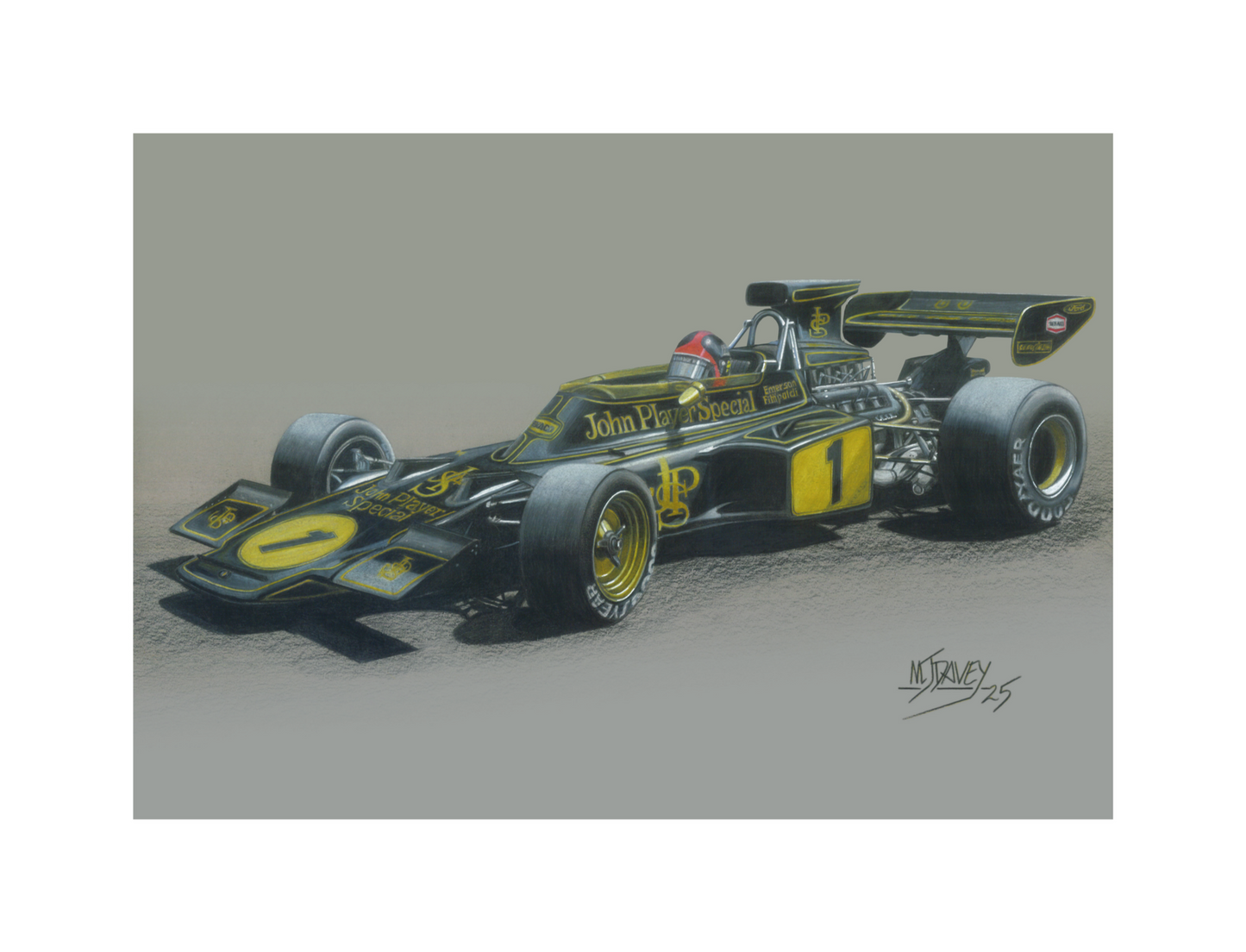 Lotus 72E With Emerson Fittipaldi At The Wheel - Small Giclee Print