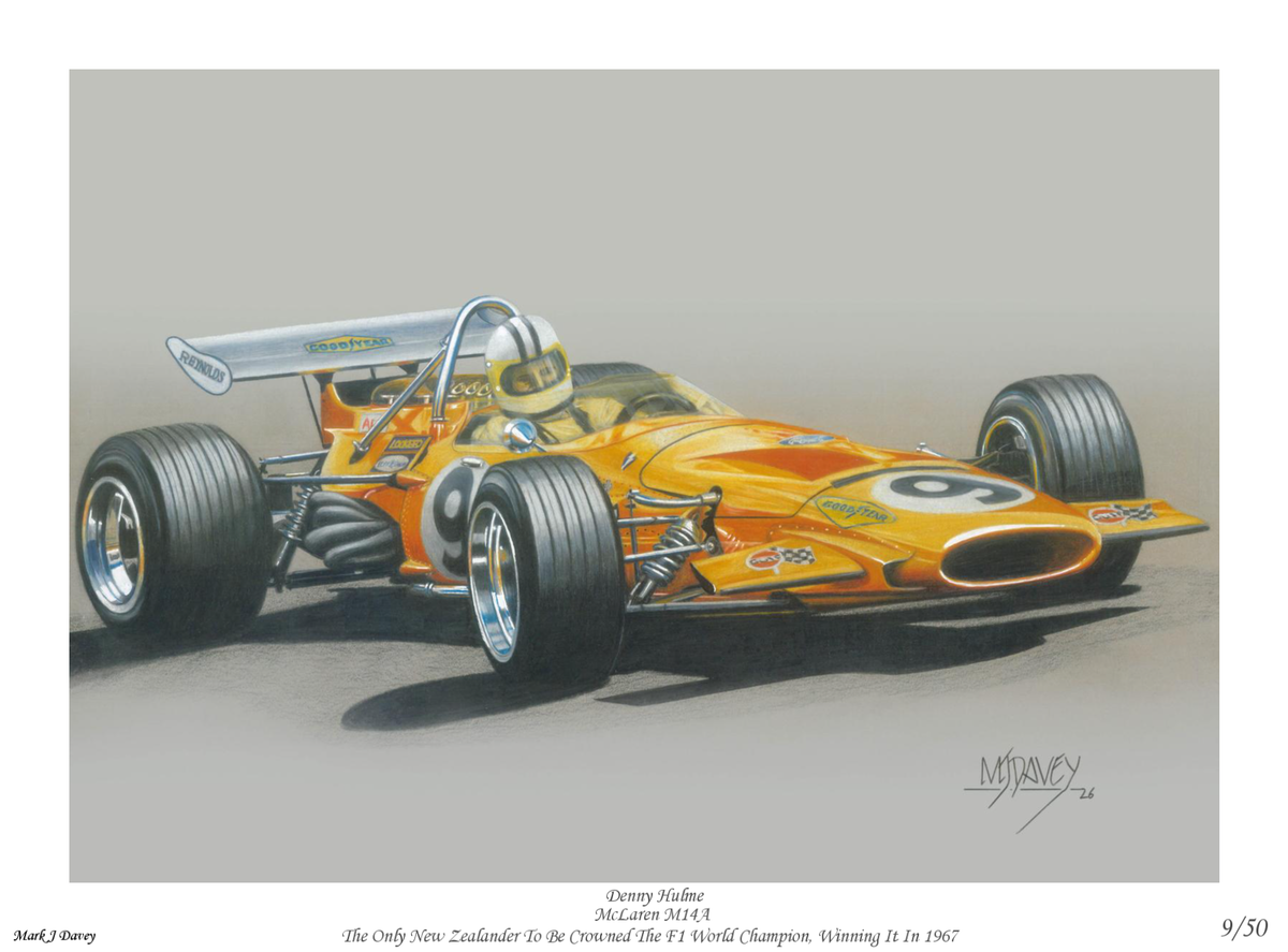 McLaren M14A With Denny Hulme At The Wheel - Limited Edition Giclee Print With COA