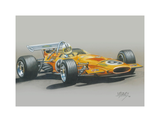 McLaren M14A With Denny Hulme - Small Giclee Print