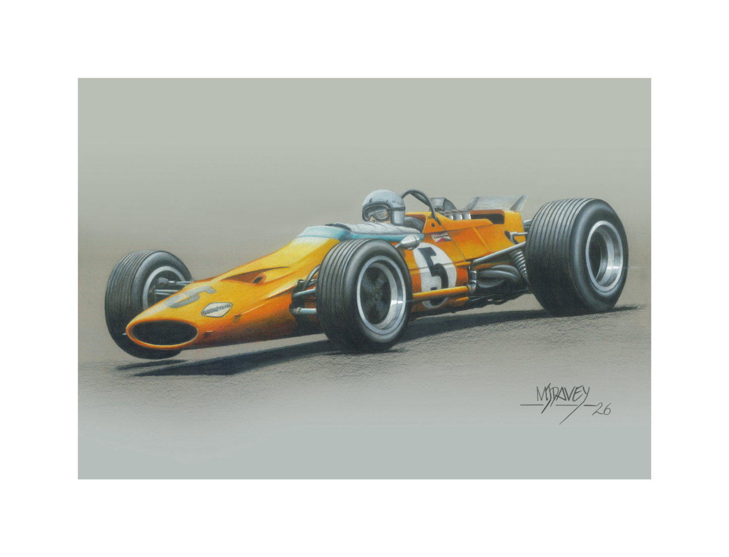 McLaren M7A With Bruce McLaren at The Wheel