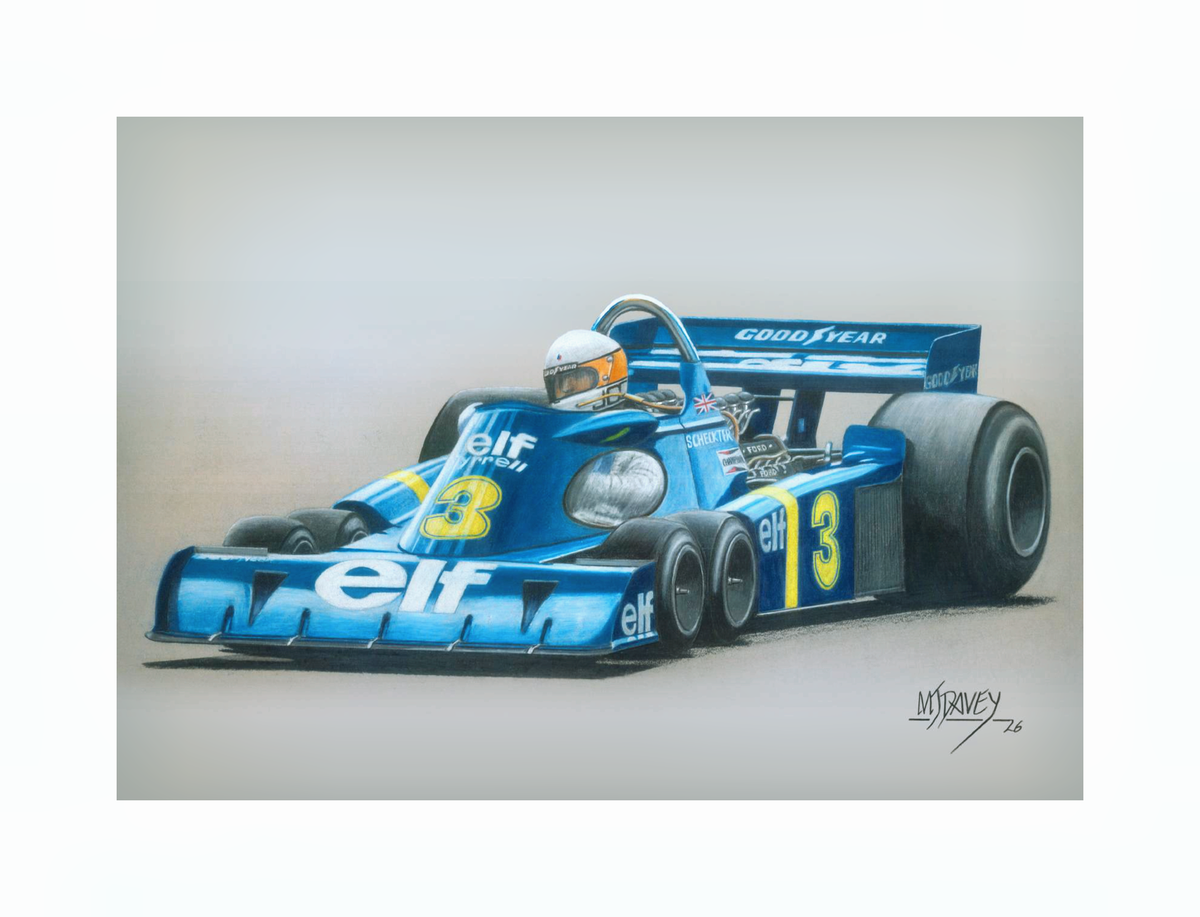 Tyrrell P34 With Jody Scheckter At The Wheel - Small Giclee Print