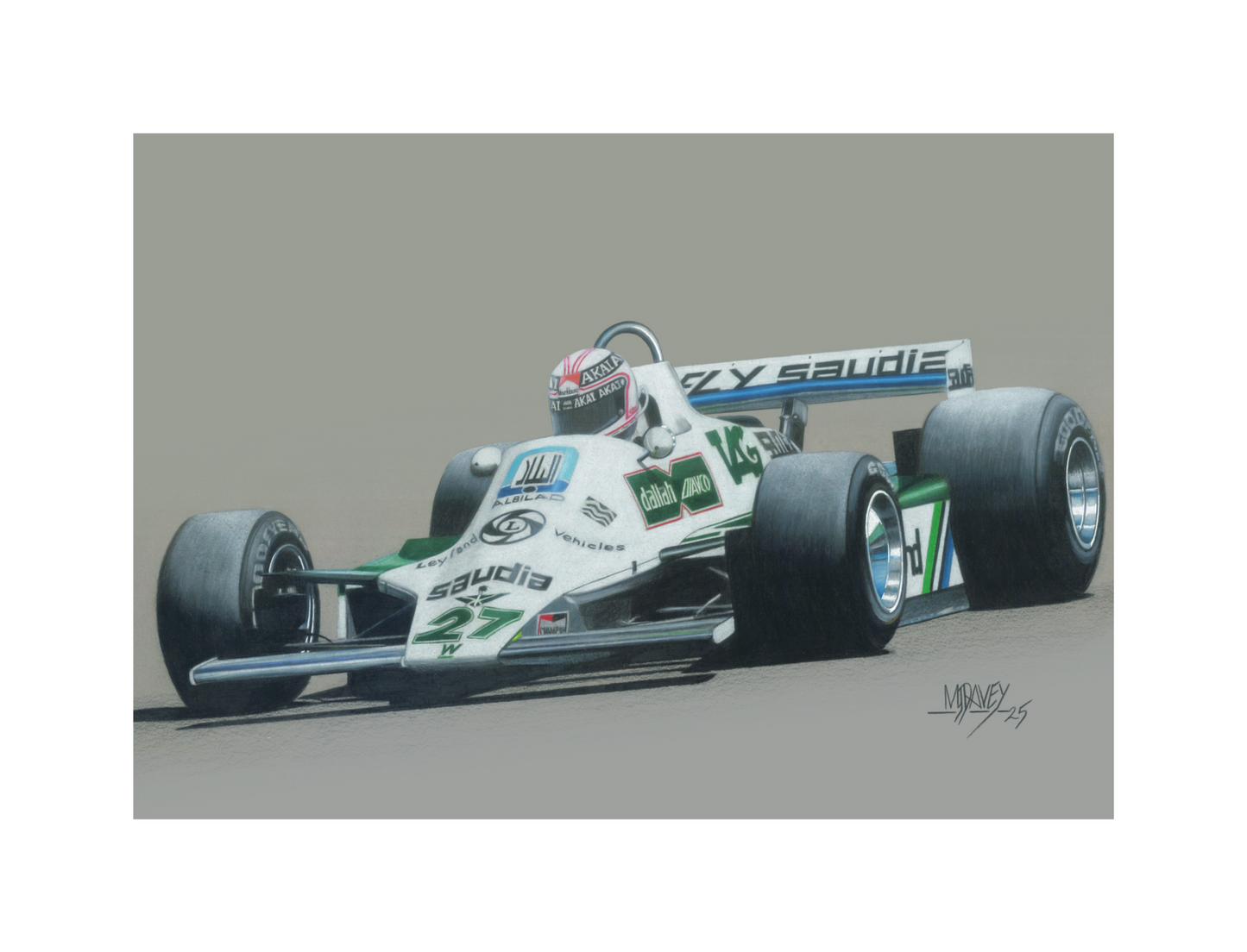 Williams FW07B With Alan Jones At The Wheel - Small Giclee Print